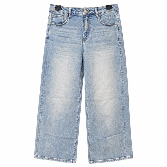 Risen Los Angeles Denim - Risen Womens Size 7/28 Wide Leg Jeans Light Wash Cropped High Rise Boho Casual